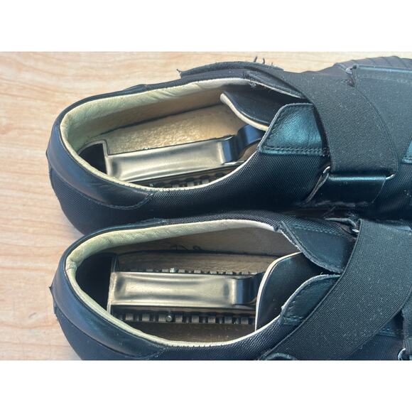 Jaime Mascaro Black Leather and Fabric Cross Strap Casual Flats 1003 Men's 42 - Picture 6 of 13